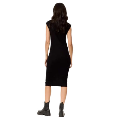 Sweewe Paris Black Ribbed Midi Dress 