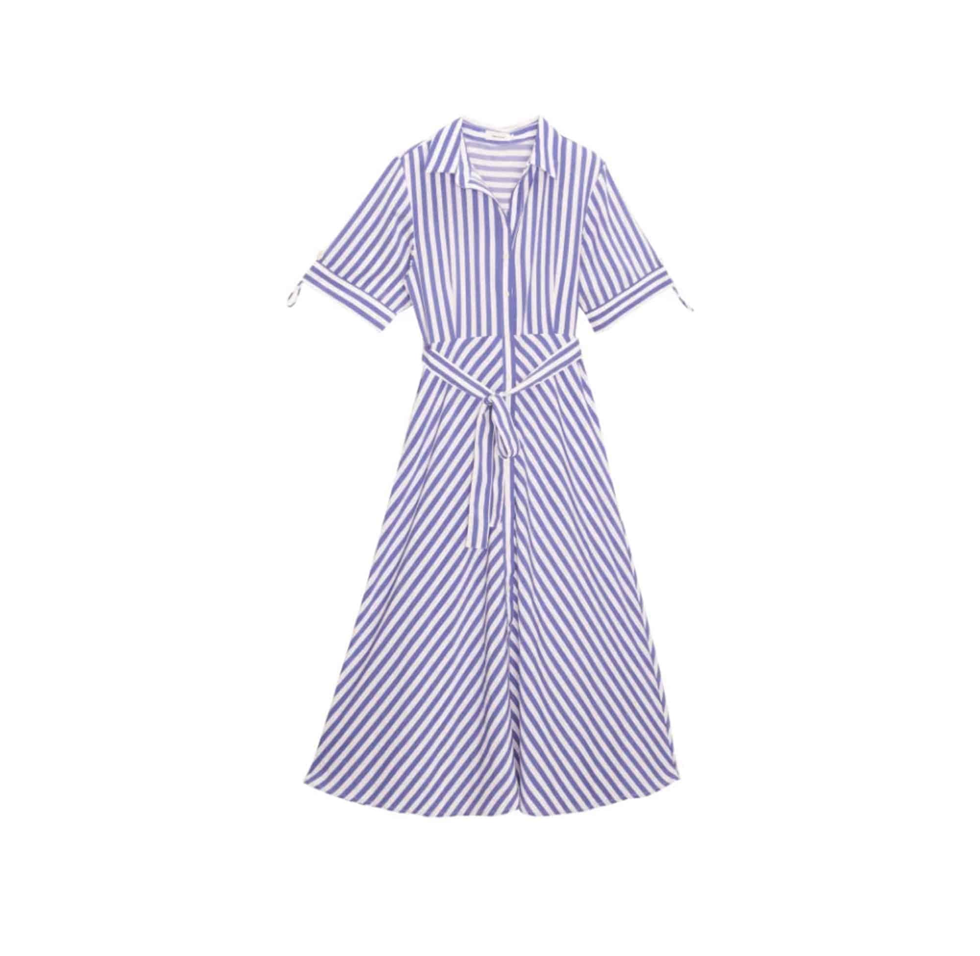 Sweewe Striped Dress in White and Blue 
