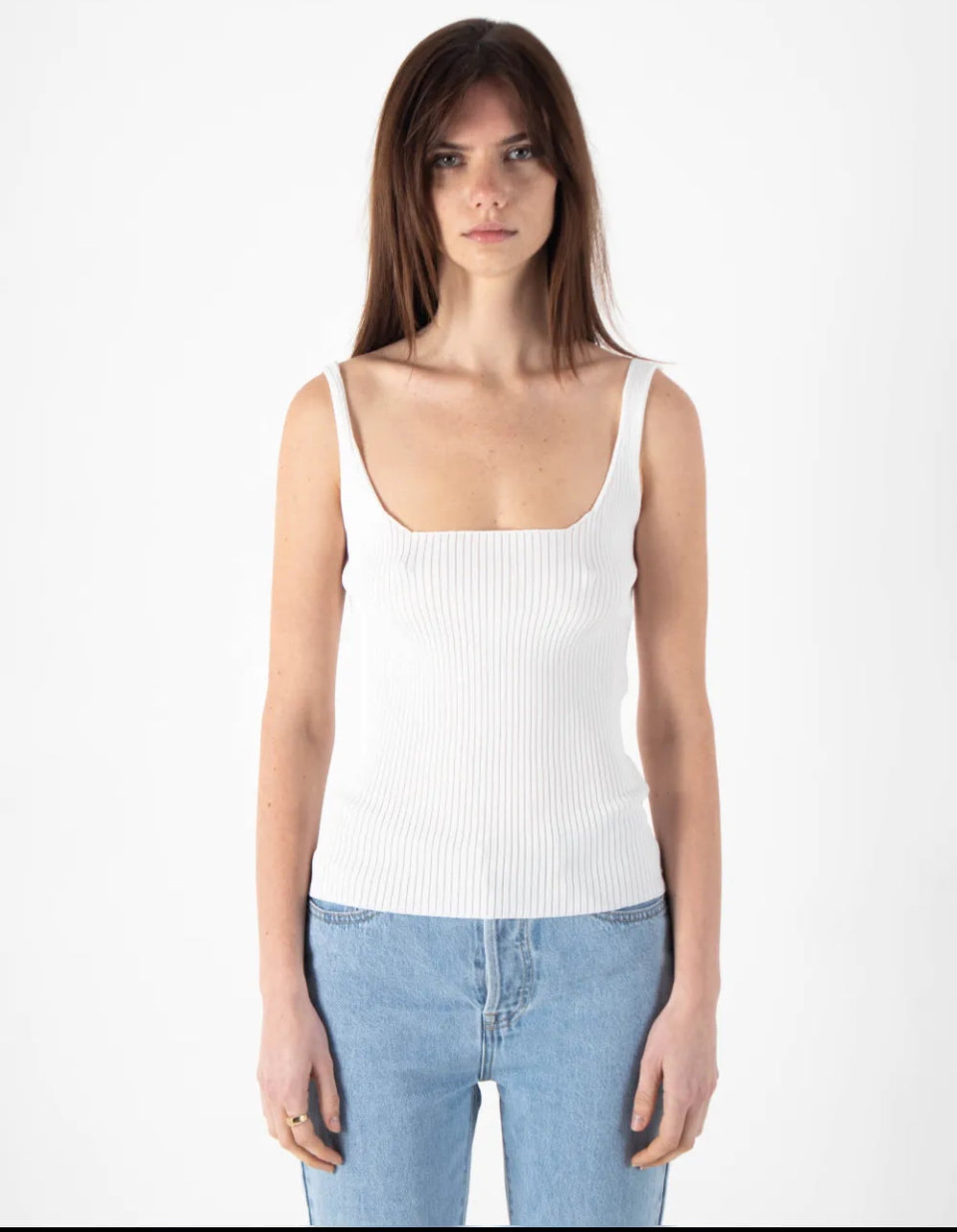 Sweewe Ribbed Tank in Ivory 
