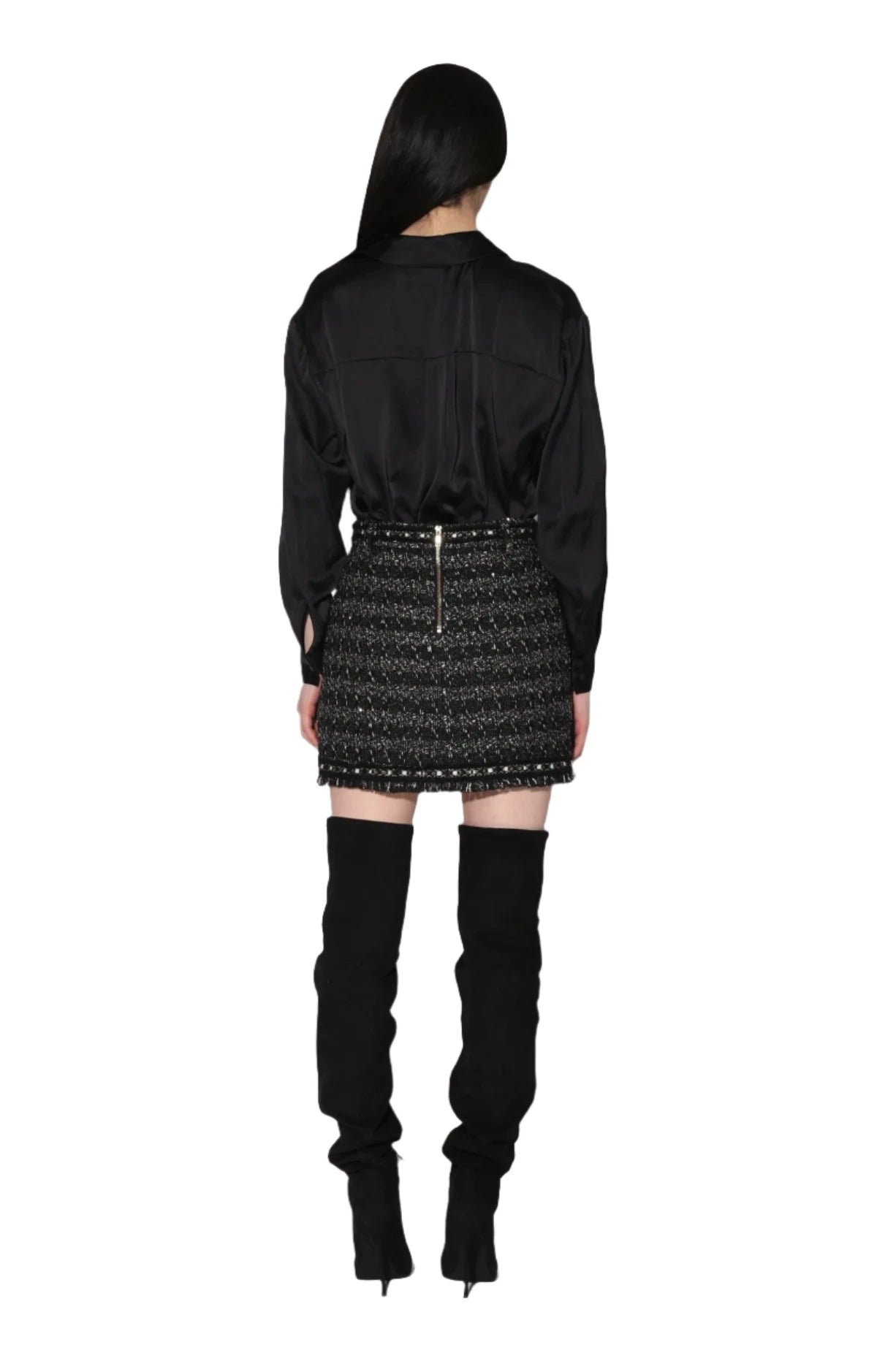 Walter Baker Charlotte Skirt in Tribeca Tweed Black