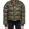 Walter Baker Olive Green Leather Puffer Jacket 