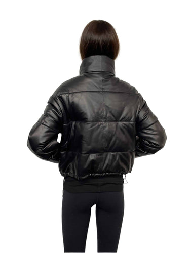 Walter Baker Black Puffer Leather Jacket 