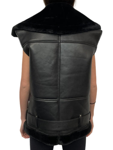 Walter Baker Black Leather Vest Jacket 