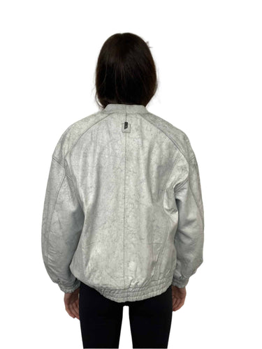 Walter Baker White Cracked Leather Jacket 