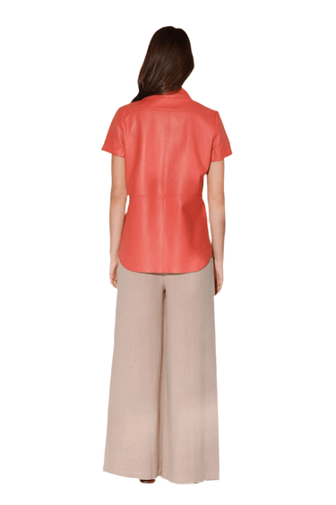 Walter Baker Laney Leather Top in Coral 