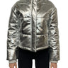 Walter Baker Silver Leather Puffer Jacket 