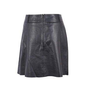 Mauritius Jella Leather Skirt in Black