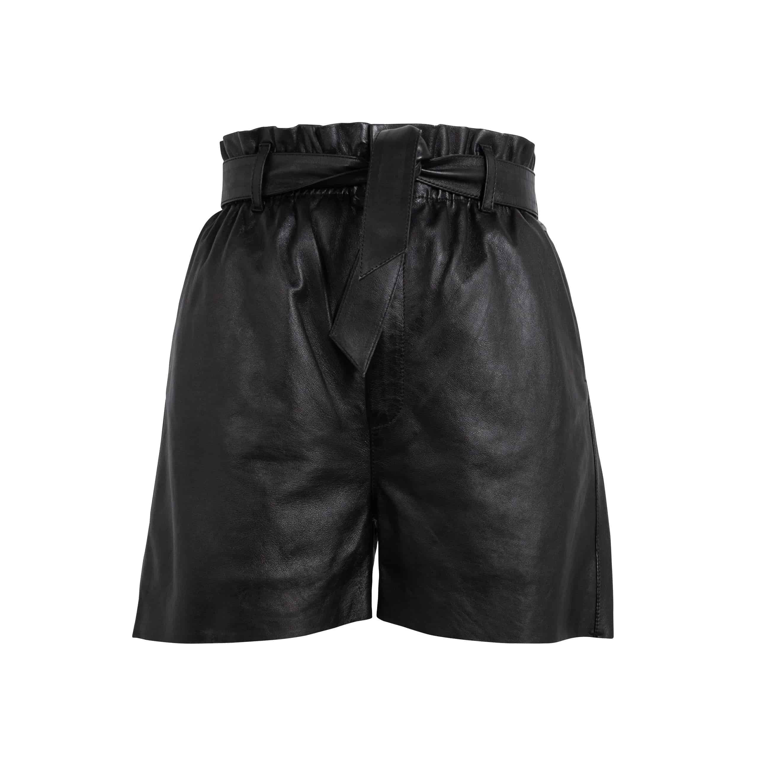 Mauritius Liz Leather Short in Black - S - Bottoms