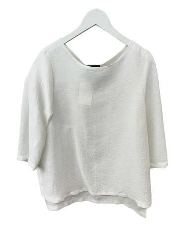 Porto White Textured Blouse 