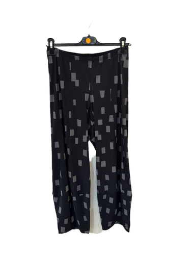 Porto Block Print Pant with Bubble Hem 