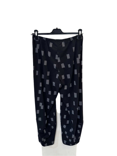 Porto Block Print Pant with Bubble Hem 