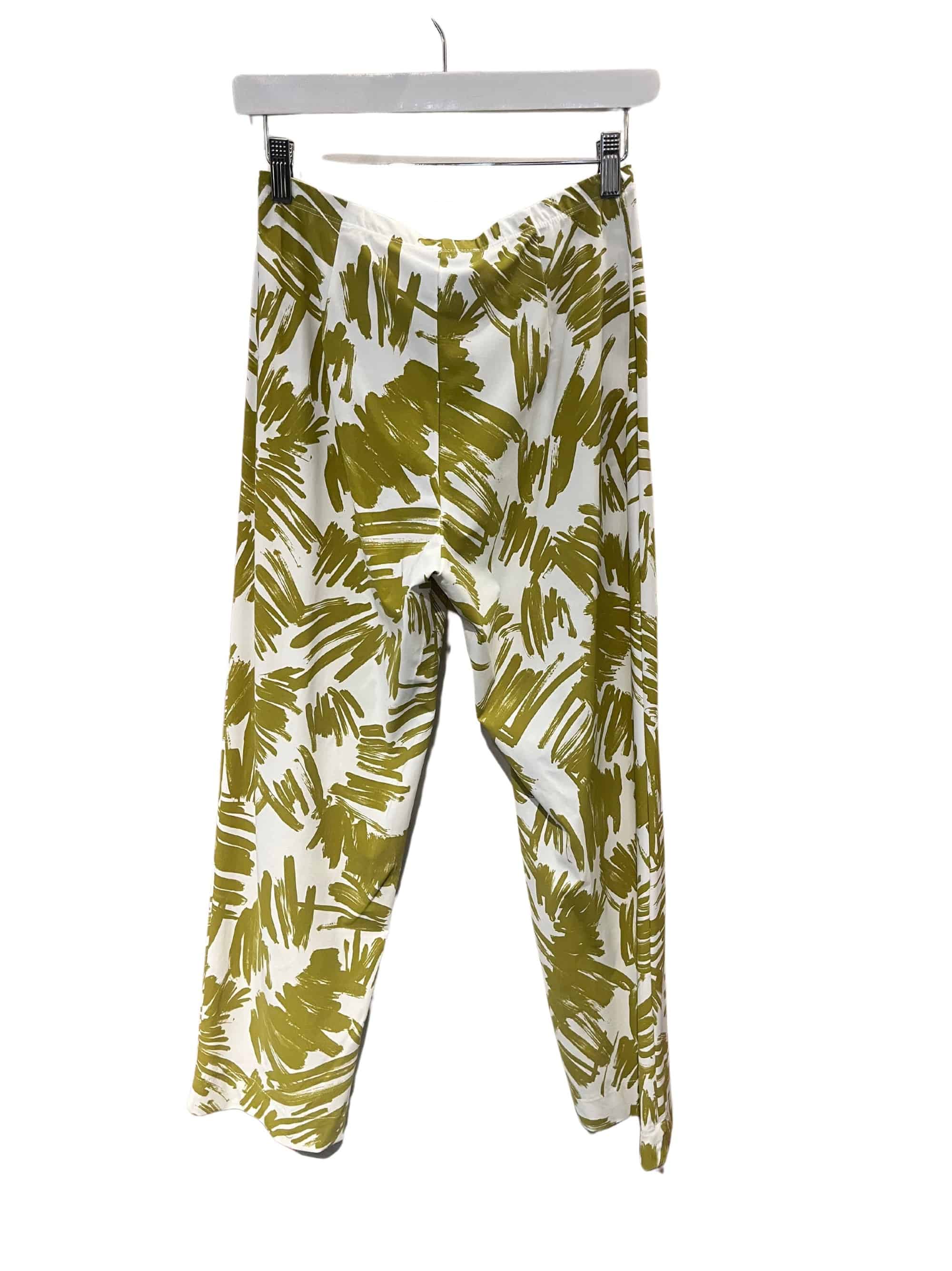 Porto Pants in Green and Off-White - clever alice