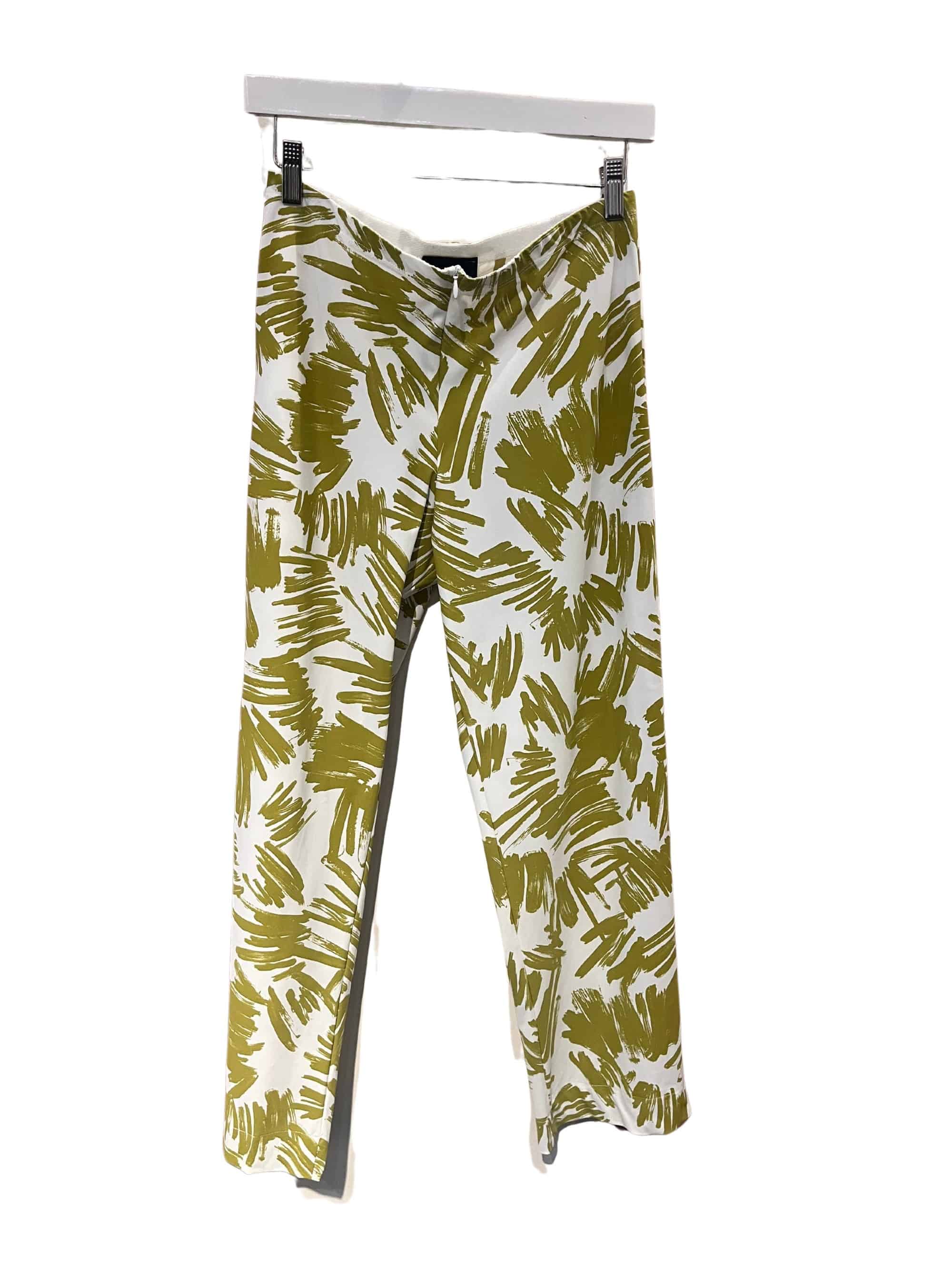 Porto Pants in Green and Off-White - clever alice