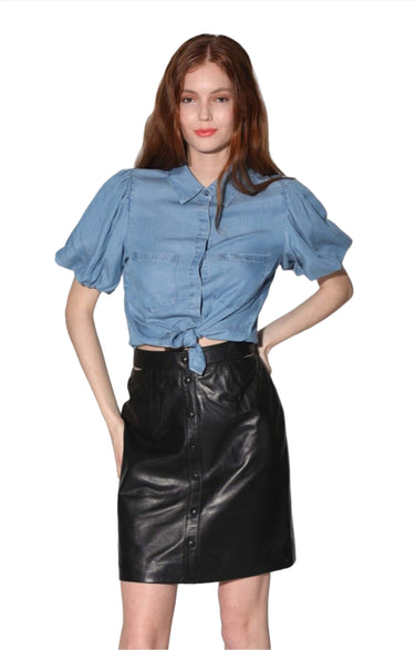 Walter Baker Viola Leather Skirt in Black - clever alice