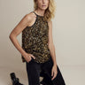 Summum Vest Top with Gold-Colored Sequins - clever alice