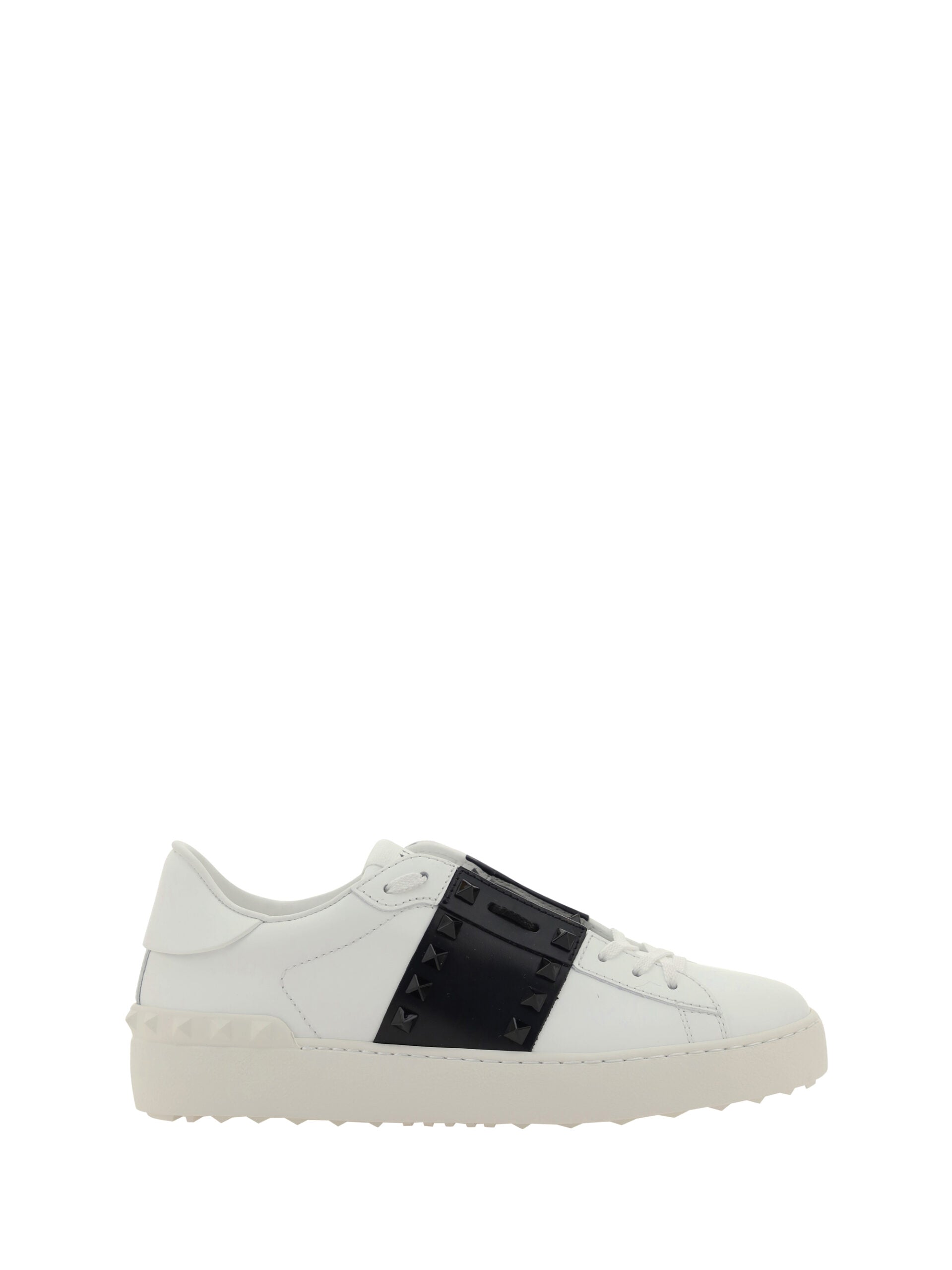 Valentino White and Black Calf Leather Sneakers