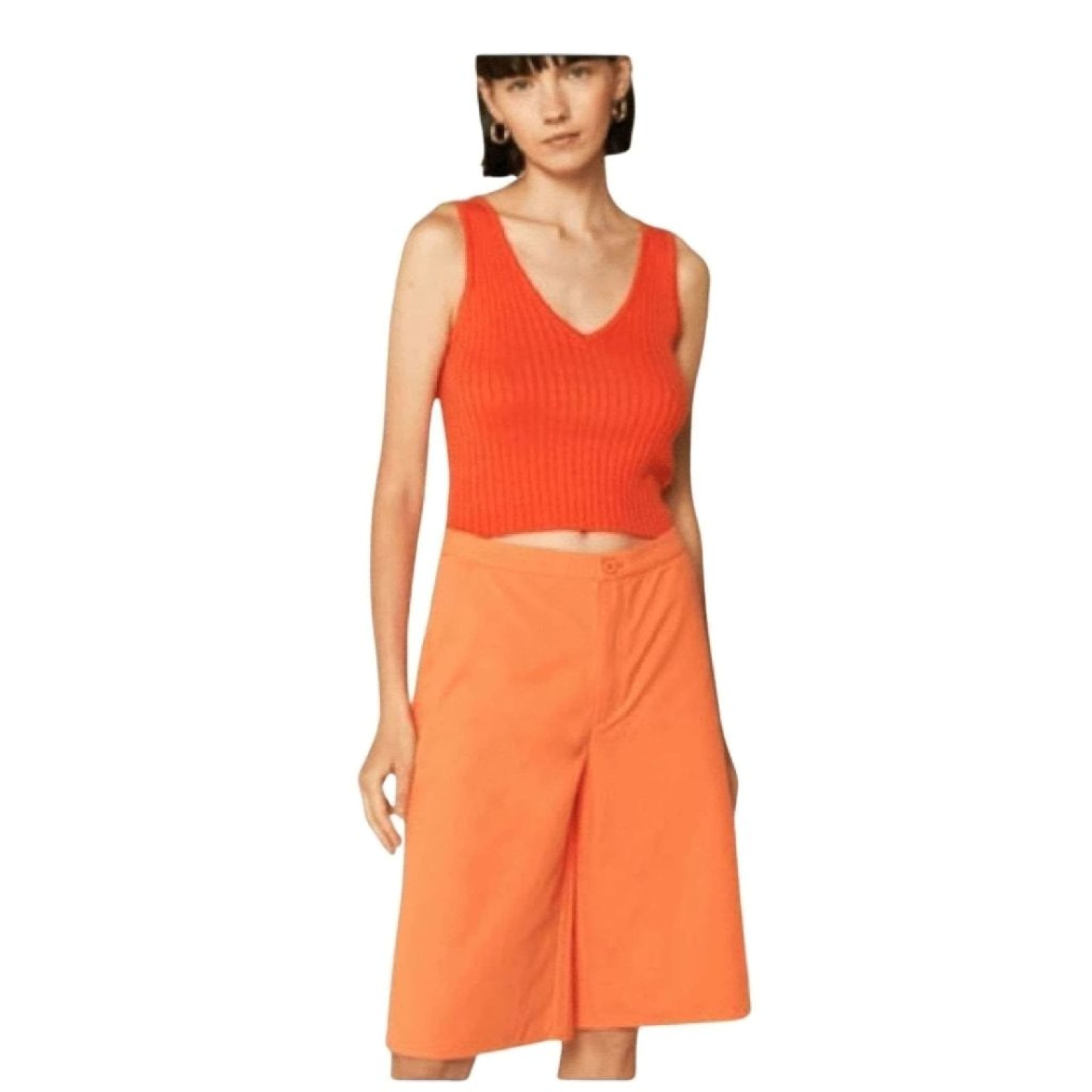Compania Fantastica Orange Knit Tank - Shirts & Tops